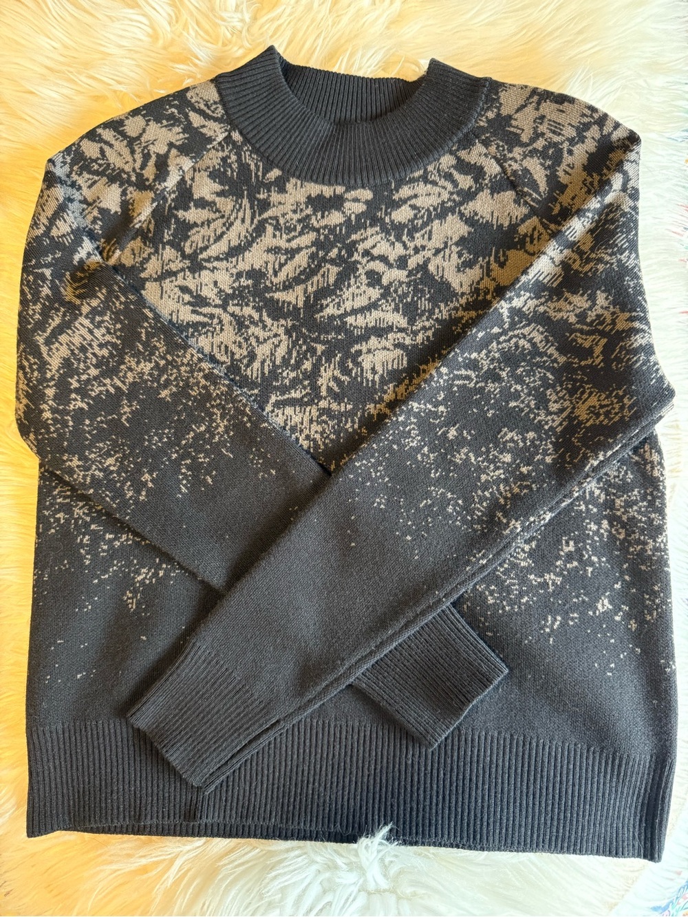 Athleta Jacquard Merino Wool Blend Crew Sweater